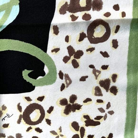 Emilio Pucci Silk Square Scarf – Vintage Botanical Print - Picture 13 of 15